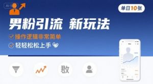 男粉引流新玩法，操作逻辑非常简单，单日10张轻轻松松-琴书聊项目