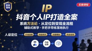 抖音个人IP系统落地实操大课，实操课程，辅助落地-琴书聊项目