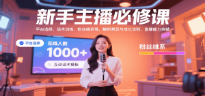 新手主播必修课：平台选择、话术训练、粉丝维系等，解析禁忌与成长法则，突破直播能力-琴书聊项目