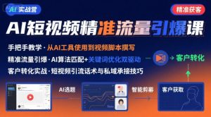 AI+短视频引爆精准客户实战营，手把手教你引爆Ai短视频精准流量-琴书聊项目