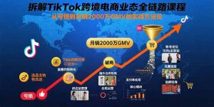 拆解TikTok跨境电商业态全链路课程：从亏损到月销2000万GMV的实战方法论-琴书聊项目