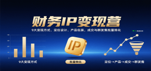 财务IP变现营：9大变现方式、定位设计、产品包装，成交与群发售批量转化-琴书聊项目