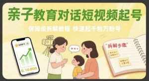 亲子教育对话短视频起号，保姆级拆解教程，快速起千粉万粉号-琴书聊项目