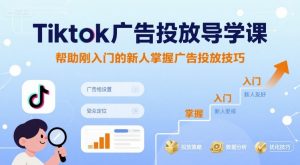 Tiktok广告投放导学课，帮助刚入门的新人掌握广告投放技巧-琴书聊项目