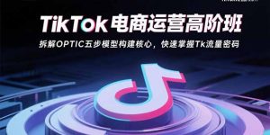 TikTok电商运营高阶班：拆解OPTIC五步模型构建核心，快速掌握Tk流量密码-琴书聊项目