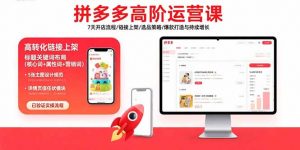 拼多多高阶运营课：7天开店流程/链接上架/选品策略/爆款打造与持续增长-琴书聊项目