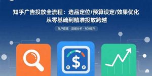 知乎广告投放全流程：选品定位/预算设定/效果优化 从零基础到精准投放跨越-琴书聊项目