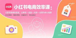 小红书电商效率课：从账号搭建到变现，以养号-选品-内容-运营为核心链路-琴书聊项目