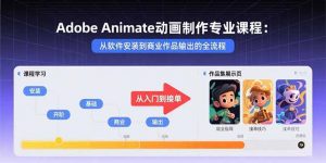 Adobe Animate动画制作专业课程:从软件安装到商业作品输出的全流程-琴书聊项目