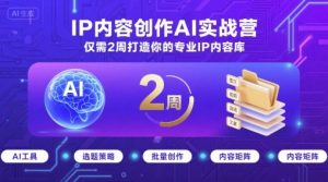 IP内容创作AI实战营，仅需2周打造你的专业IP内容库-琴书聊项目