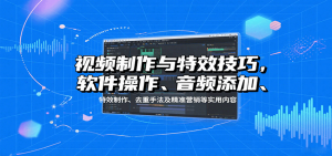 视频制作与特效技巧：软件操作、音频添加、特效制作、去重手法及精准营销等实用内容-琴书聊项目
