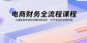 电商财务全流程课程:从建账到申报的完整财务闭环,26节系统化实操内容-琴书聊项目