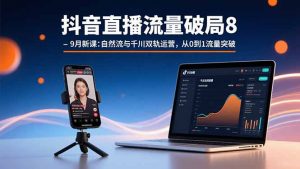 抖音直播流量破局8-9月新课：自然流与千川双轨运营，从0到1流量突破-琴书聊项目