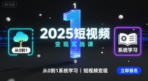 2025短视频变现实战课，从0到1系统学习短视频变现-琴书聊项目