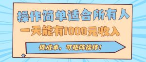 操作简单适合所有人全自动挂机项目，一天能有1000元收入，低成本，可矩…-琴书聊项目