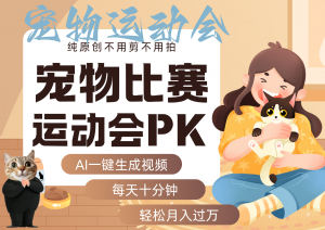 AI萌宠运动员跳水 射击 篮球 足球比赛 每天十分钟 附详细提示词文案库 代替做…-琴书聊项目