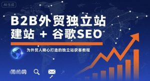B2B外贸独立站建站+谷歌SEO，为外贸人精心打造的独立站获客教程-琴书聊项目