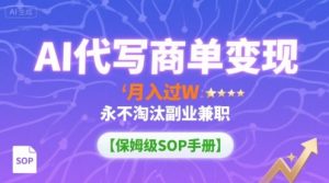 AI代写商单变现，月入过W，永不淘汰副业兼职【保姆级SOP手册】-琴书聊项目