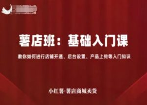小红薯薯店商城卖货，基础入门课，教你如何进行店铺开通、后台设置、产品上传等入门知识-琴书聊项目