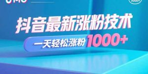 抖音最新涨粉技术,一天轻松涨粉1000+-琴书聊项目