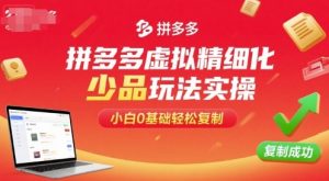 拼多多虚拟精细化少品玩法实操，小白0基础轻松复制-琴书聊项目