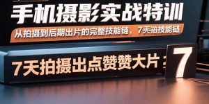 手机摄影实战特训，从拍摄到后期出片的完整技能链，7天拍出点赞大片-琴书聊项目