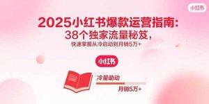 2025小红书爆款运营指南：38个独家流量秘笈，快速掌握从冷启动到月销5万+-琴书聊项目