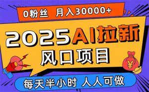 2025AI拉新风口项目，0粉0基础月入30000+新手小白轻松学会-琴书聊项目