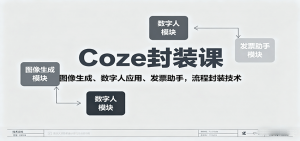 Coze封装课，图像生成、数字人应用、发票助手，流程封装技术-琴书聊项目