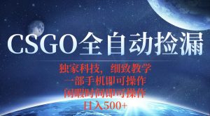CSGO自动捡漏项目，最新独家玩法，不用挂机不用玩游戏，一个手机即可操…-琴书聊项目
