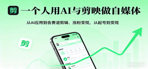 一个人用AI与剪映做自媒体，从AI应用到各赛道剪辑、涨粉变现，从起号到变现-琴书聊项目