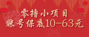 零撸小项目，一个账号保底10-63元，适合新手小白操作，能多账号领低保-琴书聊项目
