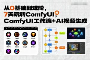 从0基础到进阶，7天玩转ComfyUI，Comfyui工作流+AI视频生成-琴书聊项目