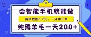 手机项目，二十秒一单，纯薅羊毛一天2张+做就有【揭秘】-琴书聊项目