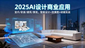 2025AI设计商业应用：室内/软装/建筑/景观，智能设计+效果图+动画实战-琴书聊项目