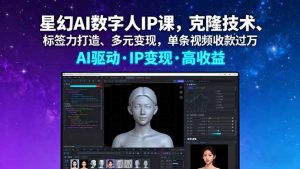 星幻AI数字人IP课，克隆技术、标签力打造、多元变现，单条视频收款过万-琴书聊项目