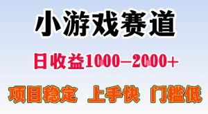 最新小游戏赛道，日收益1k-2k+，项目稳定上手快门槛低，在家就可以自己创业【揭秘】-琴书聊项目