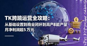 TK跨境运营全攻略:从基础设置到商业闭环到低成本量产,月净利润超5万美元-琴书聊项目