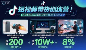 短视频带货训练营，抖音带货课程+抖音带货数据挖掘+精准获客解决方案-琴书聊项目