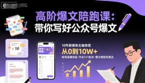 高阶爆文陪跑课，带你写好公众号爆文-琴书聊项目