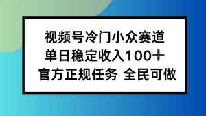 视频号小众赛道，单日稳定收入100+，适合所有人-琴书聊项目