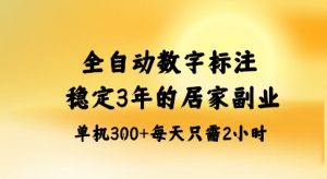 全自动数字标注，稳定3年的蓝海项目，居家也能矩阵开干的副业，单机日入3张+【揭秘】-琴书聊项目