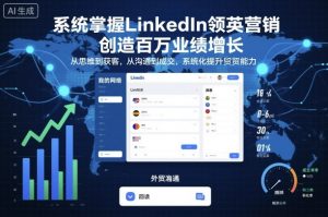 系统掌握LinkedIn领英营销，创造百万业绩增长，从思维到获客，从沟通到成交，系统化提升外贸能力-琴书聊项目