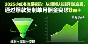 2025小红书流量密码：从规则认知到引流变现，通过爆款复制单月佣金突破8w+-琴书聊项目
