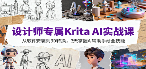 设计师专属Krita AI实战课:从软件安装到3D转换,3天掌握AI辅助手绘全技能-琴书聊项目