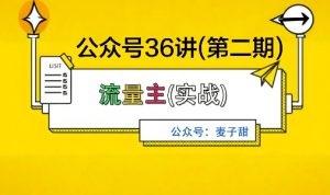 麦子甜公众号36讲-第二期，稳定持续收益，稳定玩法，复利效应强-琴书聊项目