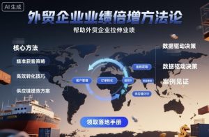 外贸企业业绩倍增方法论，帮助外贸企业拉伸业绩-琴书聊项目