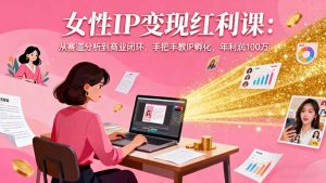 女性IP变现红利课:从赛道分析到商业闭环,手把手教IP孵化,年利润100万-琴书聊项目