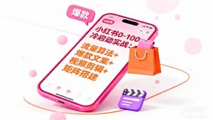 小红书0-100冷启动实战：流量算法+爆款选品+爆款文案+视频剪辑+矩阵搭建-琴书聊项目