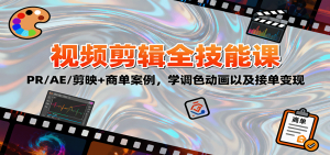 2025视频剪辑全技能课：PR/AE/剪映+商单案例，学调色动画以及接单变现-琴书聊项目